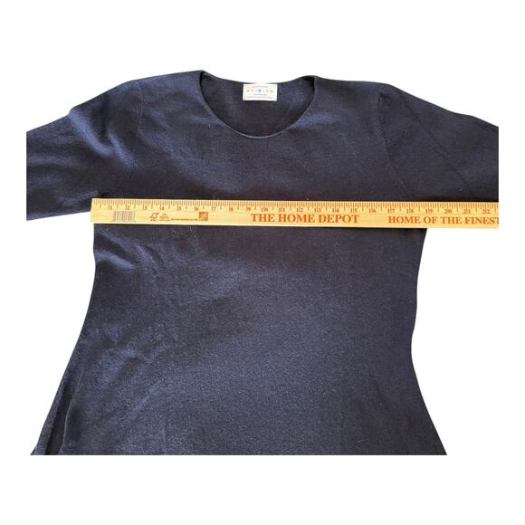 Oliver Charles Merino Wool Yak Navy Blue All-Season Swing Dress M - Picture 10 of 13